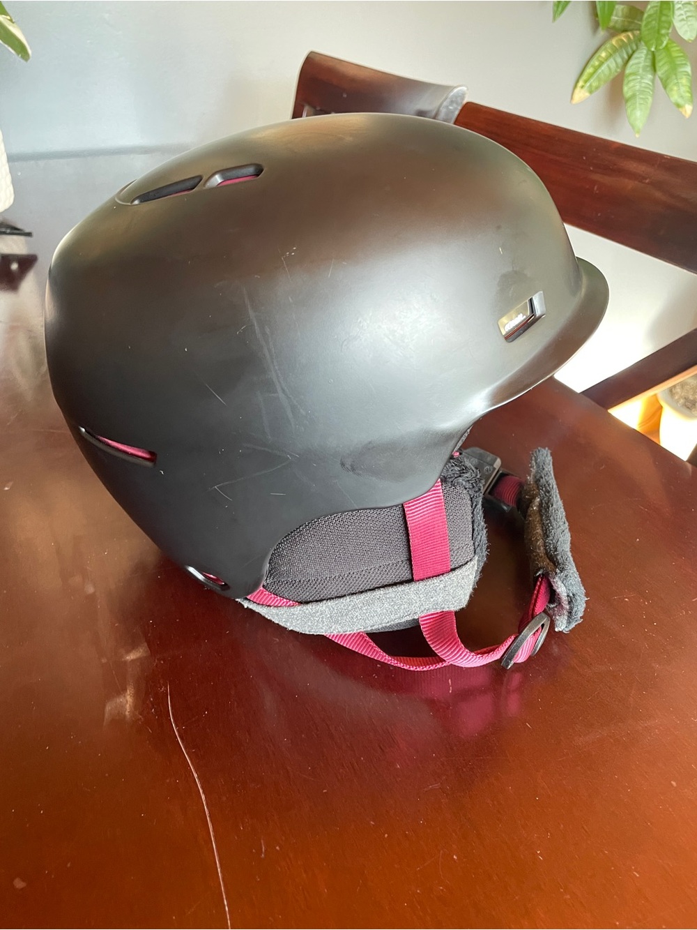 Anon Raven Helmet in Black with Burgundy Accents